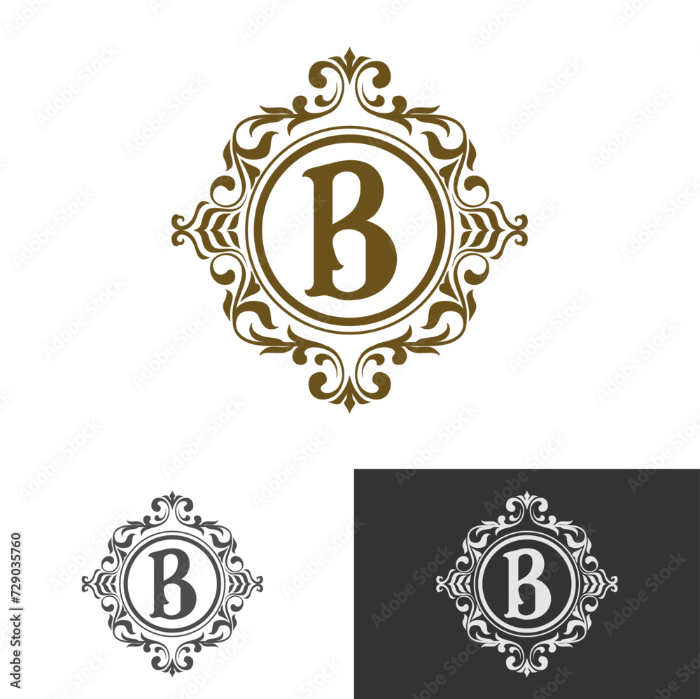 Naklejka premium Luxury logo with initial letter for brand name, monogram top design