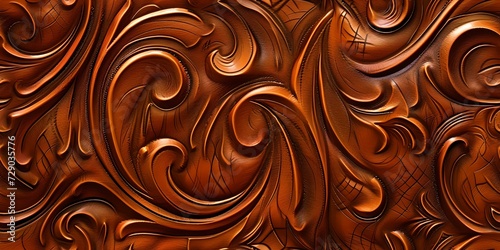 Elegant copper swirls abstract wallpaper design. rich texture for luxury backgrounds. perfect for wall art and fashion. AI