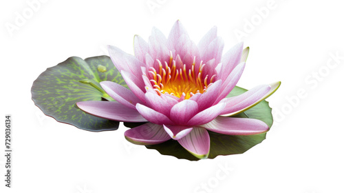 lotus water lily pink flower isolated on transparent
