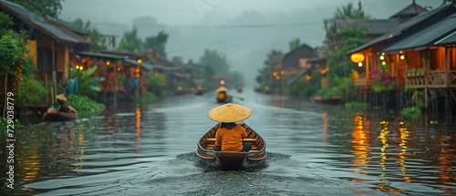 Floating Market at Inle Lake in the morning