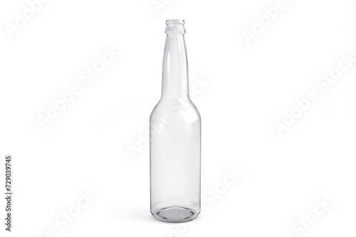 Glass empty bottle, transparent background