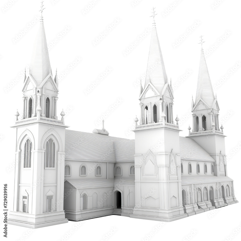 Churches PNG Cutout, Generative AI Churches PNG Cutout, Generative AI