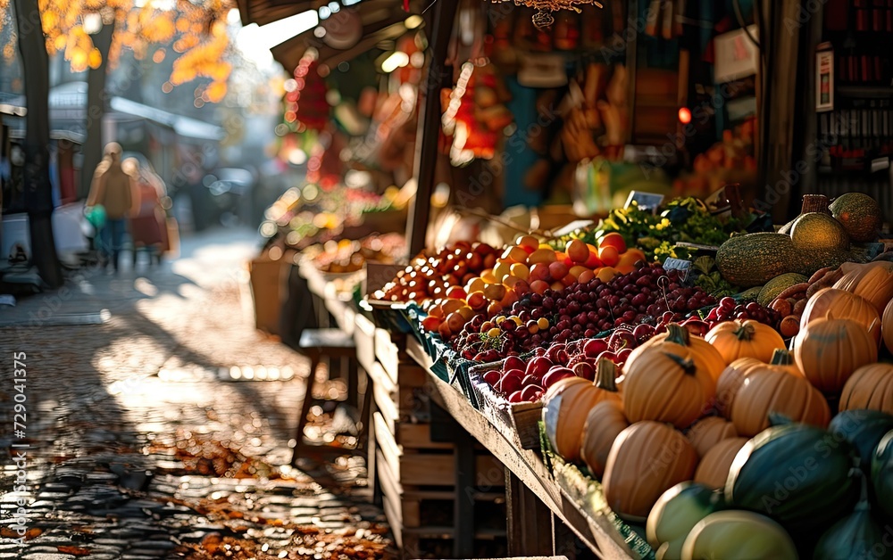Outdoor Thanksgiving Market Stalls
