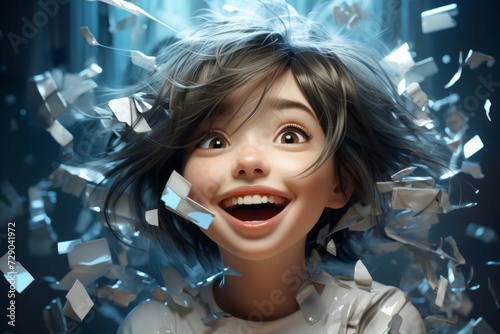 笑顔の少女,Generative AI AI画像