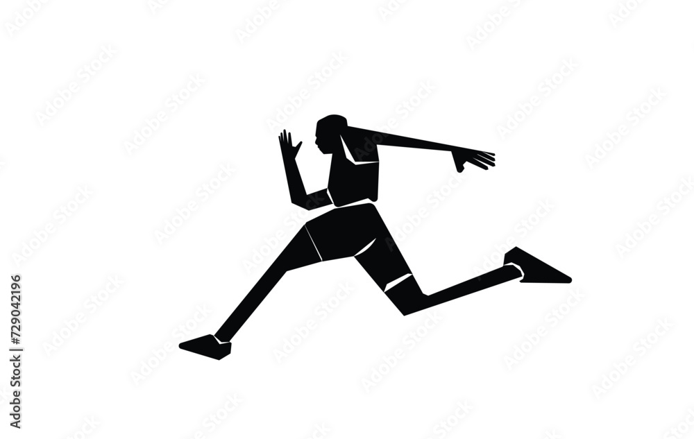 Male runner. Male runner logo isolated. white background