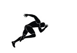 Male runner. Vector isolated male runner silhouette. white background