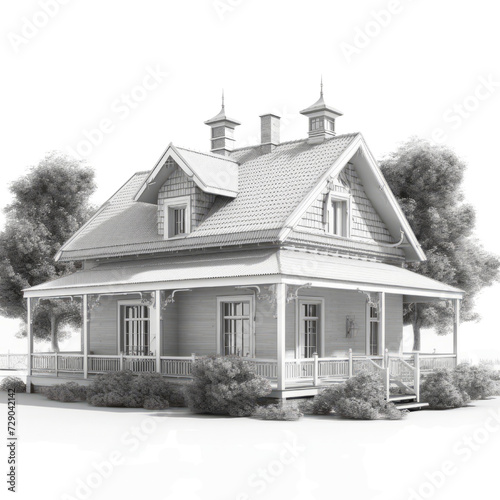 Cottage House PNG Cutout, Generative AI