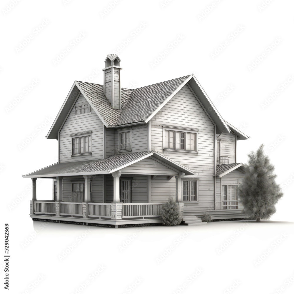 Country House  PNG Cutout, Generative AI