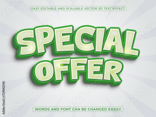 Vector special offers 3d editable text style effect