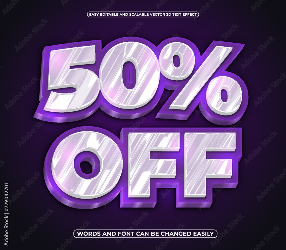 Vector 50 percent off our 3d text effect