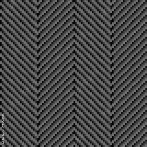 Black diagonal carbon fiber seamless texture pattern vector illustration. Textile fabric, car tuning or cloth macro seamless kevlar crisscross texture background.