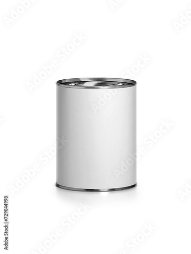 White Blank Tin can Metal Tin Can. transparent background