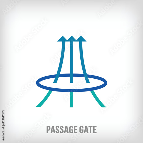 Creative transition round arrow sign logo. Unique creative colors. Competition and company logo template. vector.