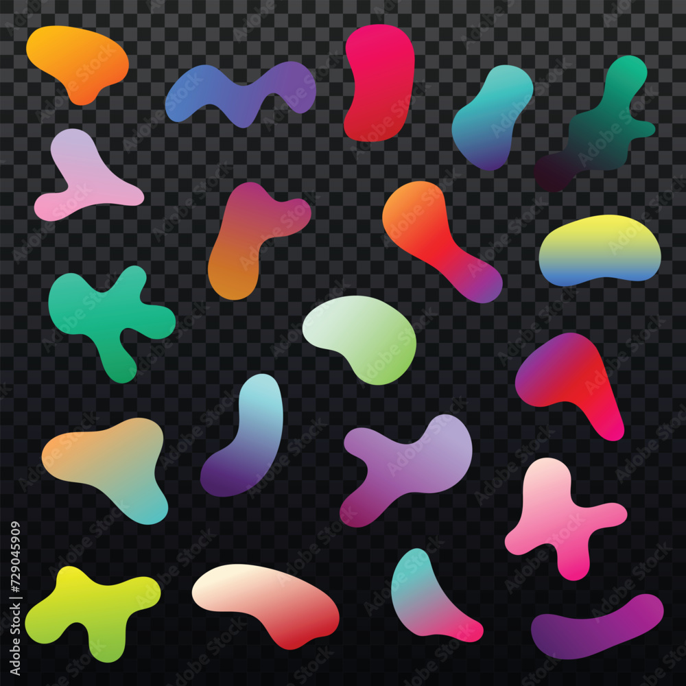abstract liquid blob shapes and gradient fluid collection vector abstract liquid blob shapes and gradient fluid collection vector