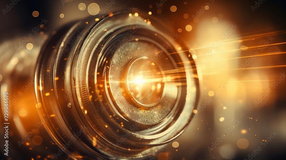 Antique camera lens with artistic light flares and vintage charm Antique camera lens with artistic light flares and vintage charm