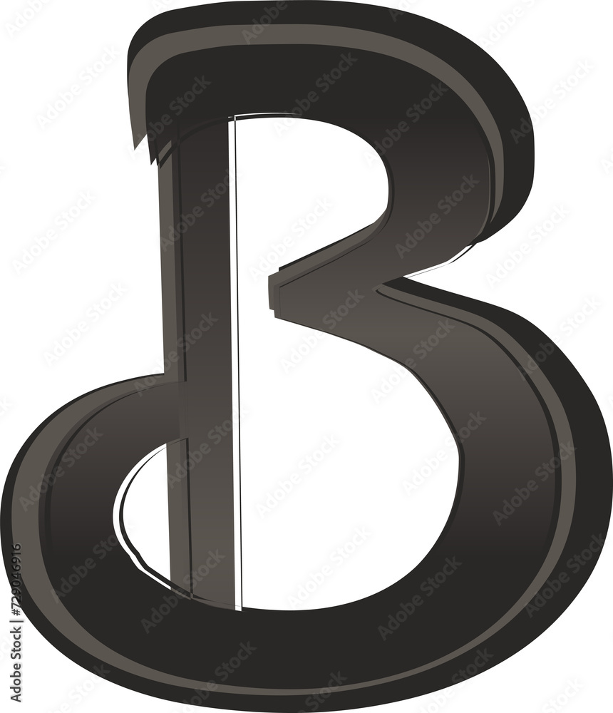 Black calligraphy font, letter B Black calligraphy font, letter B