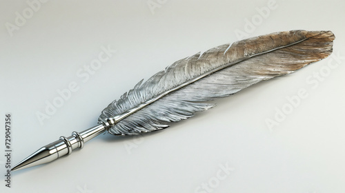 Metal material feather pen