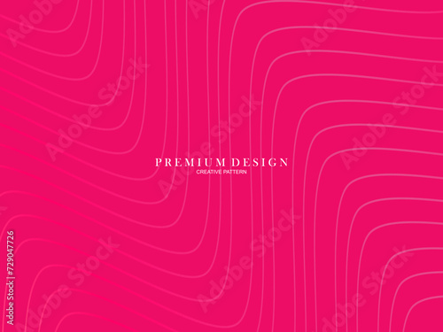 Vector illustration of bright color abstract pattern background with line gradient texture for minimal dynamic cover design. Pink plaque poster template. Luxurious background with line patterns with a