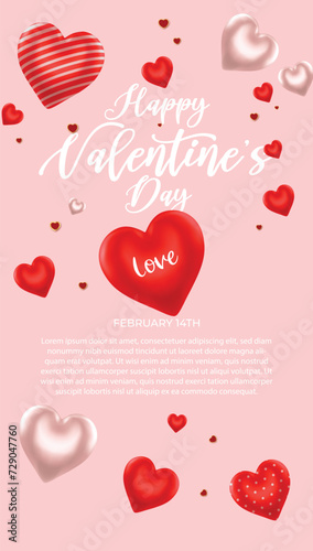 valentine background with hearts, valentine day mobile wallpaper, happy valentine day banner vector, valentine day background vector illustration, valentine day image