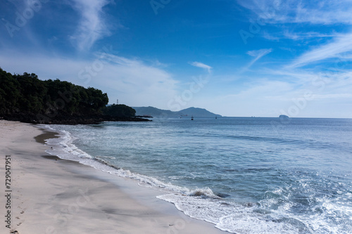 Bias Tugel white sand beach in Padangbai Bali Indonesia photo