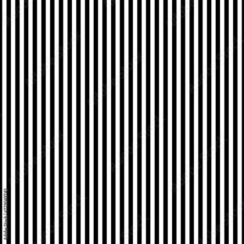 Striped background with vertical straight black and white stripes. Seamless and repeating pattern. Editable vector illustration. photo