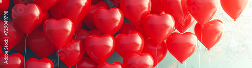 Valentine's Day image with a heart-shaped balloon background © Graphic Grow