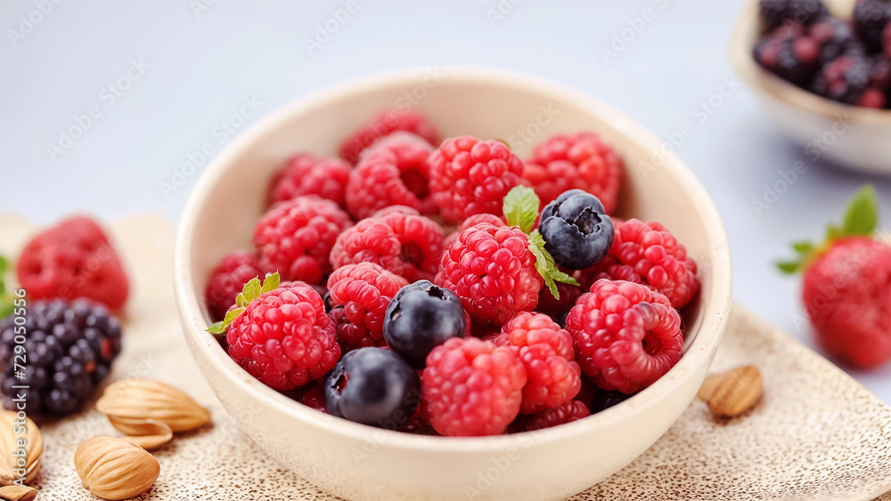 Sweet ripe berries on color background top view Sweet ripe berries on color background top view
