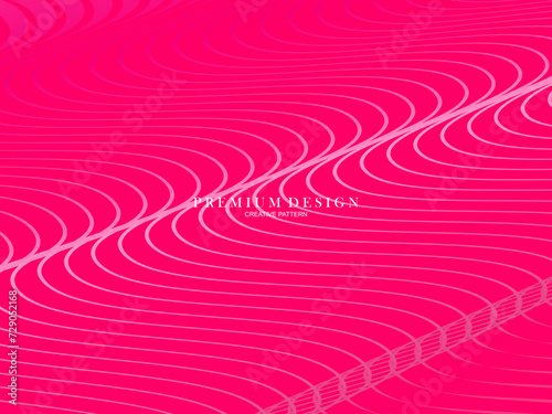 Vector illustration of bright color abstract pattern background with line gradient texture for minimal dynamic cover design. Pink plaque poster template. Luxurious background with line patterns with a