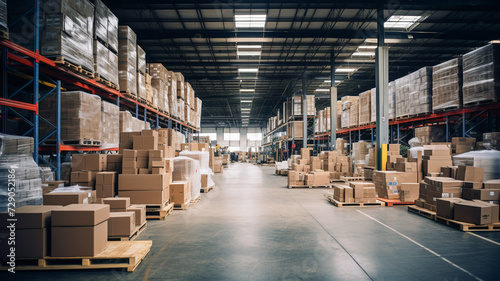 Warehouse or industrial building interior. Distribution center, retail warehouse.   © BlazingDesigns