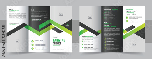 Gardening Service Trifold Brochure, Gardening, Landscaper or Agro firming services Creative Tri fold Brochure design Layout photo