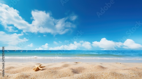 Sandy beach and tropical ocean. Scenic seascape backdrop. © sri