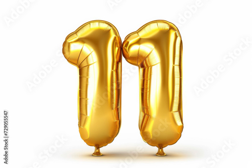 3d gold balloon number "11" 