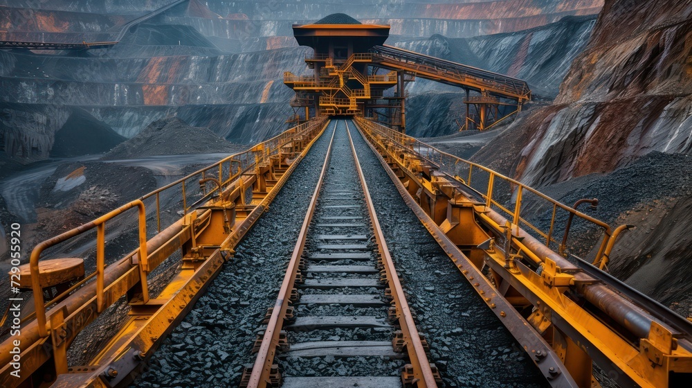 Naklejka premium railway bridge in the mountains