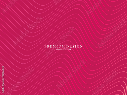 Vector illustration of bright color abstract pattern background with line gradient texture for minimal dynamic cover design. Pink plaque poster template. Luxurious background with line patterns with a