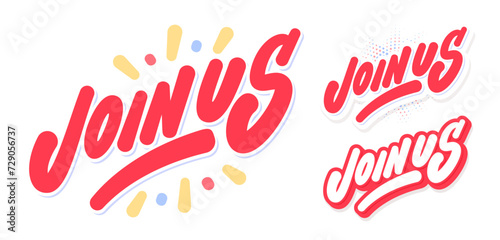 Join us. Vector lettering letterings.