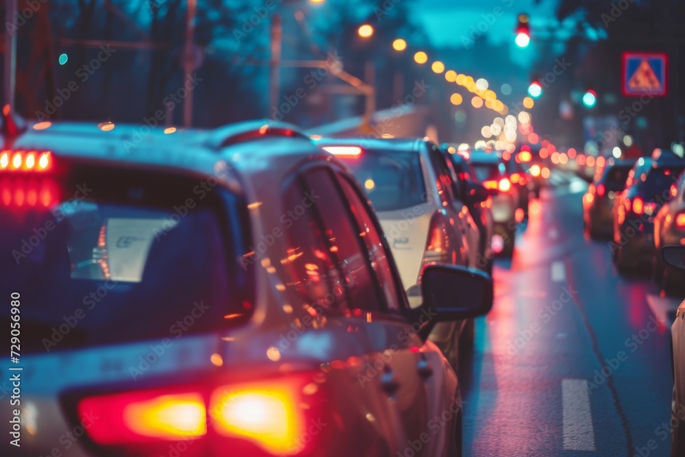 traffic in the city. midnight blurry traffic jam background traffic in the city. midnight blurry traffic jam background