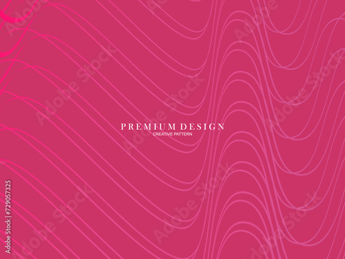 Vector illustration of bright color abstract pattern background with line gradient texture for minimal dynamic cover design. Pink plaque poster template. Luxurious background with line patterns with a