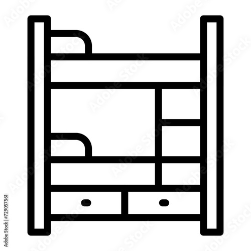 Bunk Bed Vector Line Icon