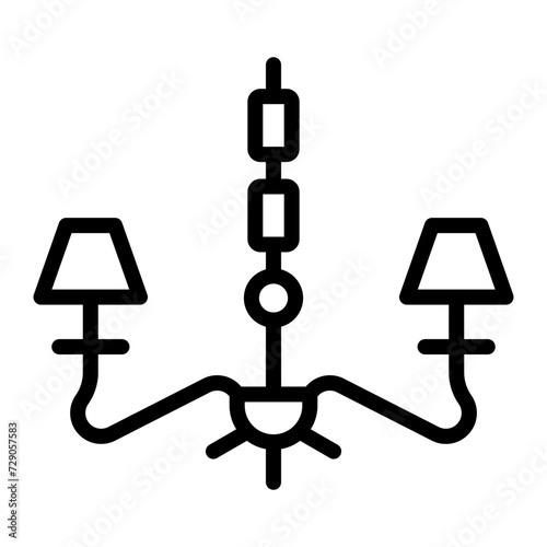 Chandelier Vector Line Icon