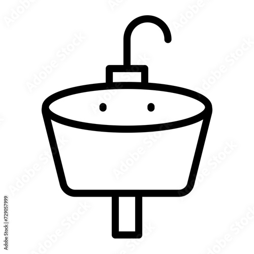 Washbasin Vector Line Icon
