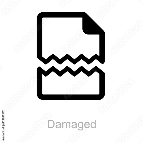 damaged and broken icon concept
