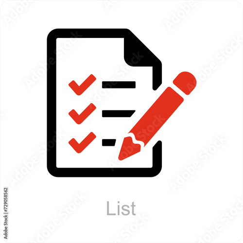 list and accept icon concept