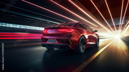 Sport car on the road with motion blur background. © sri