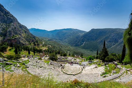 Delphi, Greece. The ancient theatre	 photo