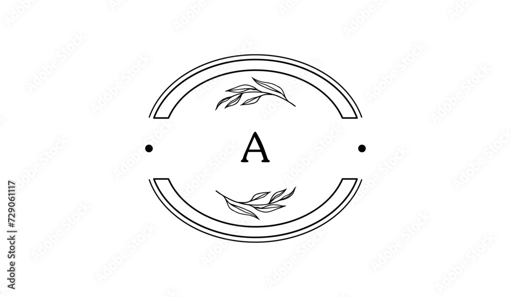 Luxury Circular Floral Leaves Alphabetical Logo Luxury Circular Floral Leaves Alphabetical Logo