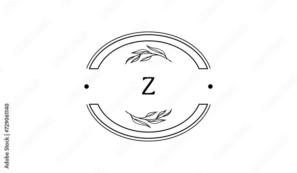 Luxury Circular Floral Leaves Alphabetical Logo Luxury Circular Floral Leaves Alphabetical Logo