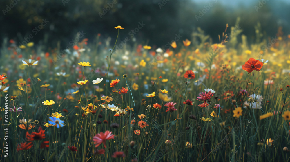 A flower field nature background