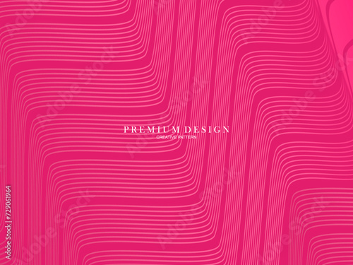 Vector illustration of bright color abstract pattern background with line gradient texture for minimal dynamic cover design. Pink plaque poster template. Luxurious background with line patterns with a