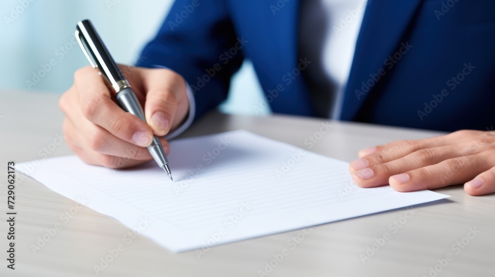 Close-up of a businessman signing a contract at the office. Close-up of a businessman signing a contract at the office.