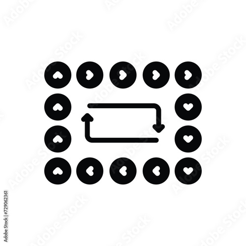 Black solid icon for repeated